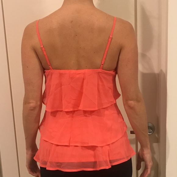 NWT • CANDIE'S CORAL TIERED RUFFLED TANK TOP - Picture 3 of 4